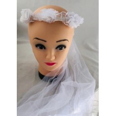 Veil with Flowers-white Veil with Flowers-white