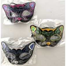 Black cat mask with glitter