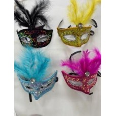 Sequin feather masquerade