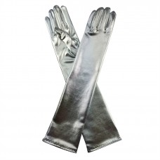 Metallic Long Gloves Silver Metallic Long Gloves Silver