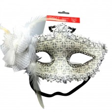 GlitterStar Mask W/FlowerWhite