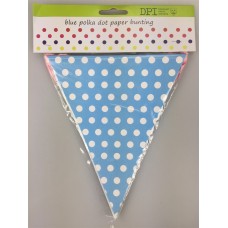 Blue polka dot paper bunting 3