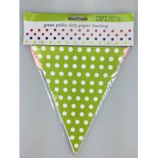 Green polka dot paper bunting