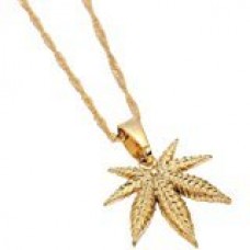 Marijuana Necklace Gold Marijuana Necklace Gold