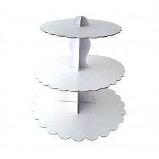 3 Tier White Cupcake Stand MED