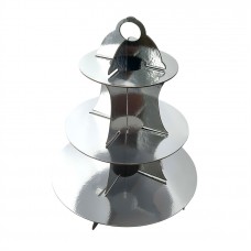 3 tier Silver cupcake stand SMALL