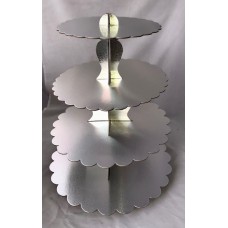 4 tier Silver cupcake stand LARGE