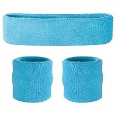 Sweatbands- 3pc LIGHT BLUE